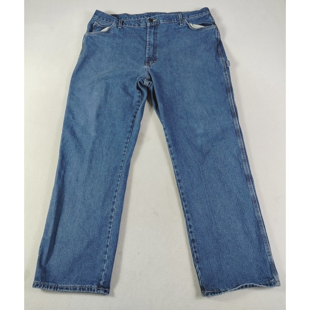 Genuine Dickies Jeans Mens 42 Blue Relaxed Straight Denim Workwear Distressed‎